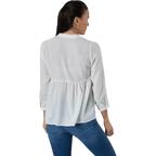 Bloom 3/4 Top Wvn White