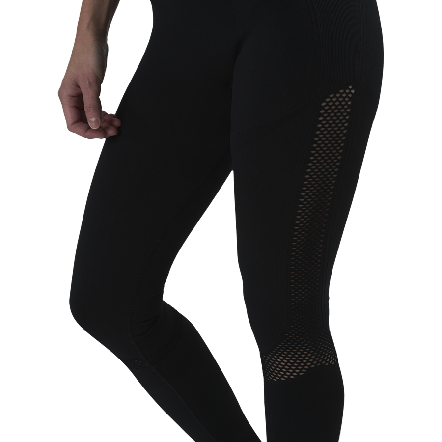 Fitness Mesh Knit Tights Black