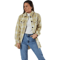 Deena-Oma L/S Check Shacket Cc Pnt White