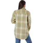 Deena-Oma L/S Check Shacket Cc Pnt White