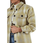 Deena-Oma L/S Check Shacket Cc Pnt White