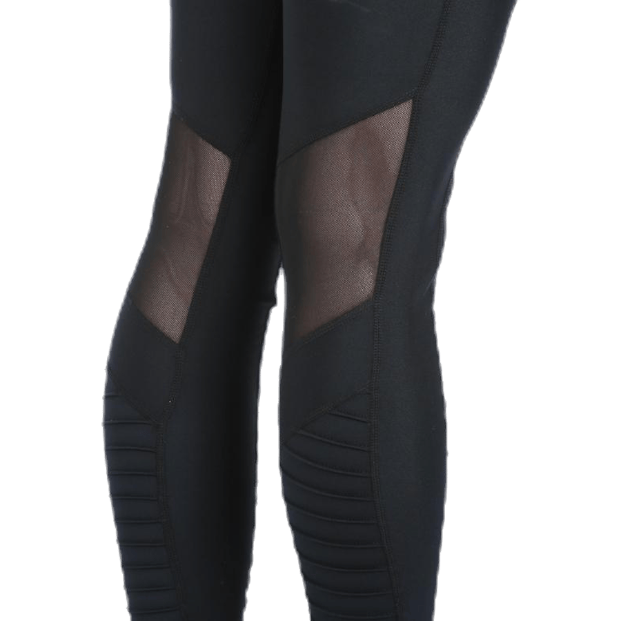 Bright Black Quilted High-Waist Tights