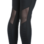 Bright Black Quilted High-Waist Tights